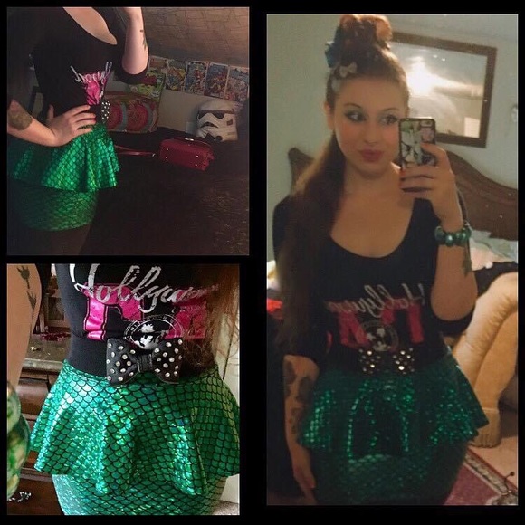 Mermaid scale peplum mini skirt - Picture 1 of 3